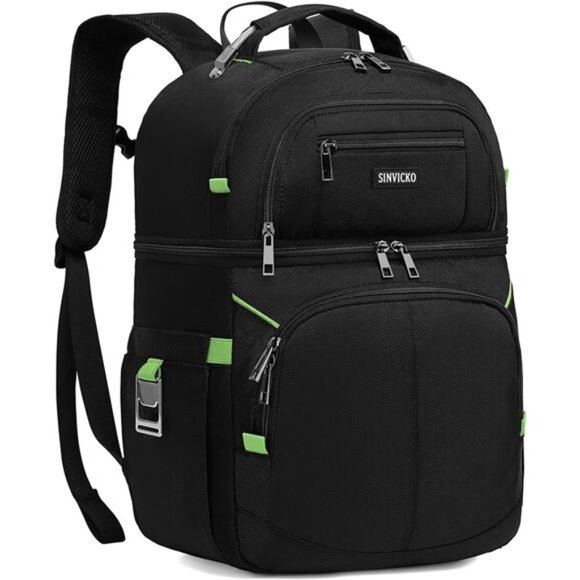 Insulated Cooler Backpack,Double Deck Leakproof Cooler Bag, Insulated Backpack - Picture 1 of 7